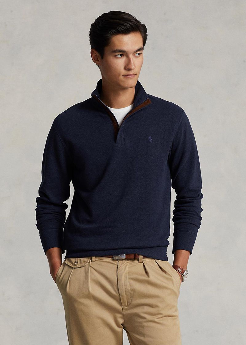 ポロ ラルフ ローレン トレーナー メンズ ネイビー Luxury ジャージー Quarter-zip プルオーバー DAGTO0195